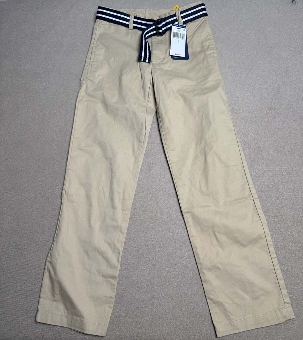 Polo Ralph Lauren Chino Pants Size 8 Khaki With Belt